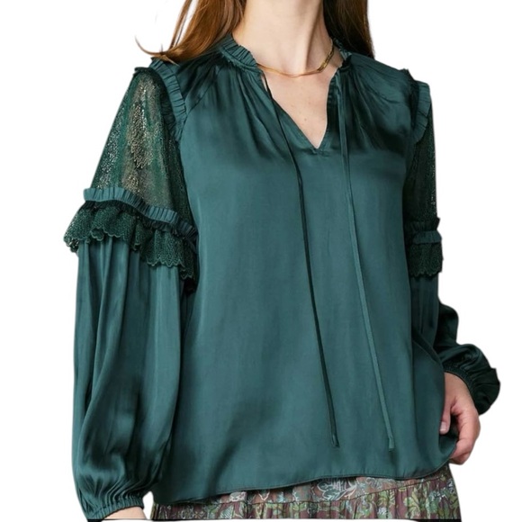 Current Air Tops - NWT Current Air Long Sleeve Split Neck Size Medium